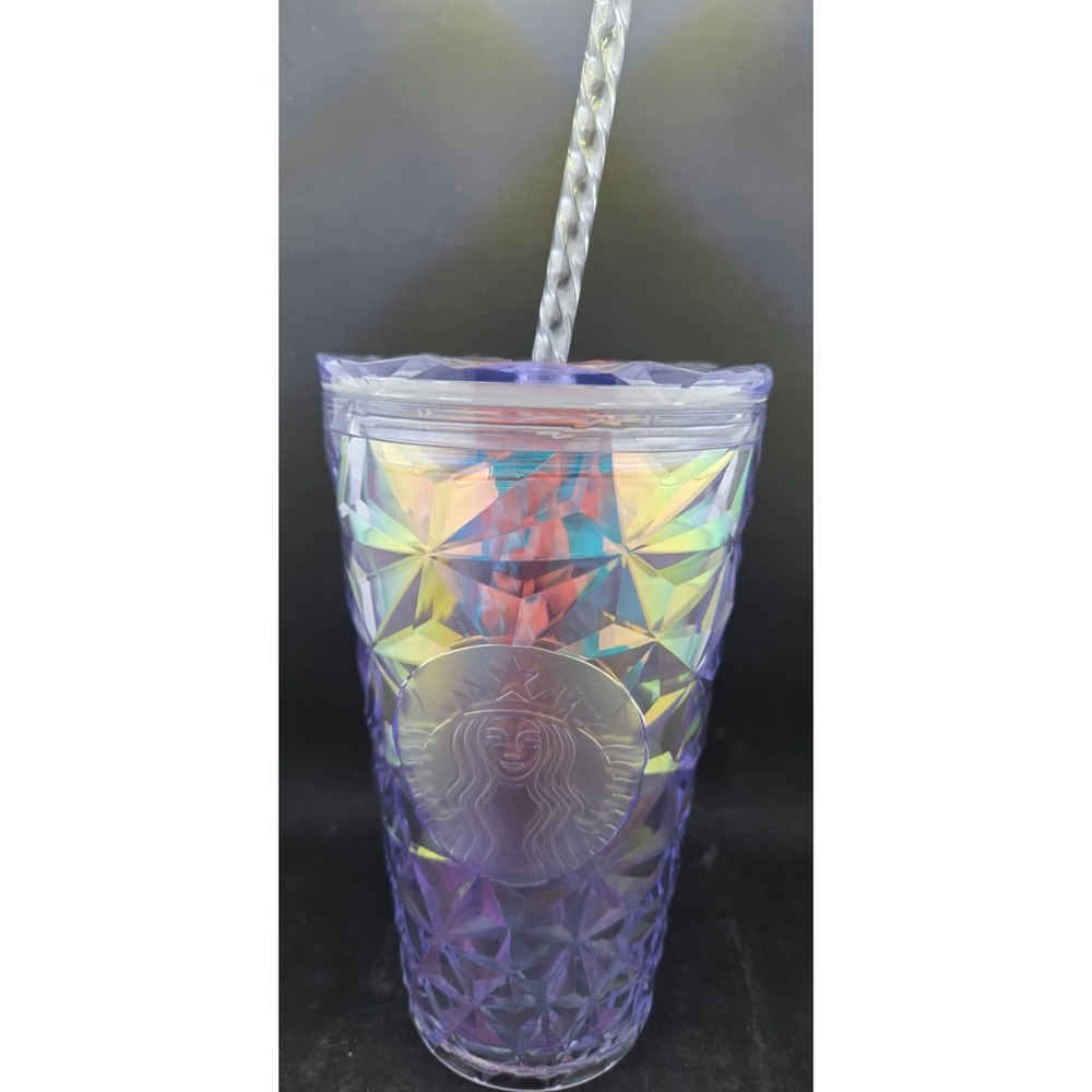 NEW No Box STARBUCKS Purple Iridescent Diamond Geometric Tumbler 16oz Siren Logo